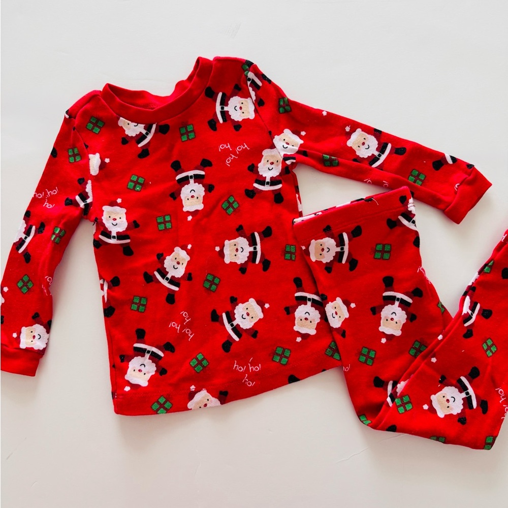 Festive Red Santa Kids Pajamas Size 24M